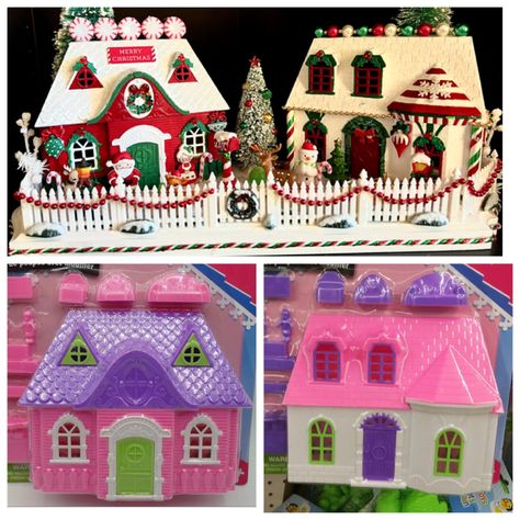 Tree Doll House, Xmas Gingerbread, House Makeovers, Diy Christmas Village, Ideas Navidad, Gingerbread Christmas Decor, Christmas Houses, Dollhouse Christmas, Dollar Store Christmas