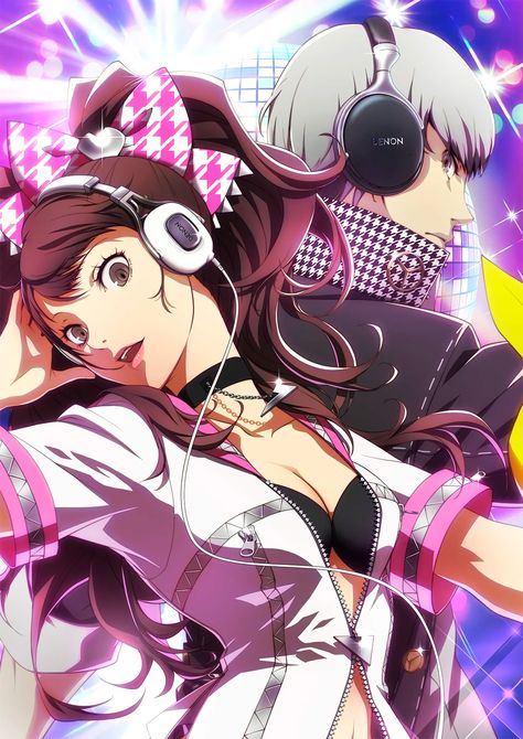 Artist: Soejima Shigenori | Shin Megami Tensei: Persona 4: Dancing All Night | Kujikawa Rise | Narukami Yu Collaboration Announcement, Persona 4 Dancing, Rise Kujikawa, Odin Sphere, Yu Narukami, Money Pictures, Shin Megami Tensei, Persona 4, Song Time