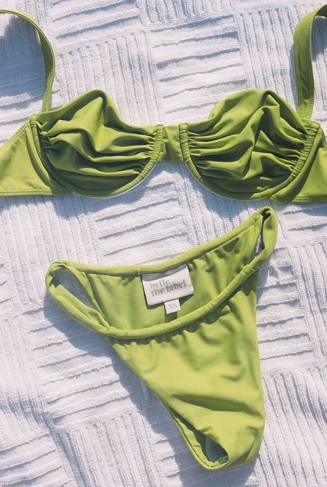 Green Bathing Suit, Green Bathing Suits, Resort Fashion, Summer Bikinis, Swimwear Brands, Bra And Panty Sets, Beach Wears, Cute Fits, Vacation Outfits