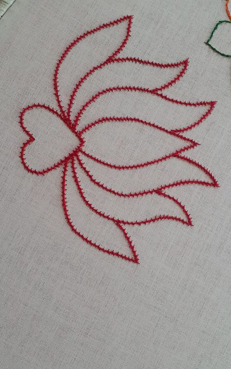 Zigzag Chain Stitch Designs, Flower Motifs Embroidery, Lotus Flower Drawing Aari Work, Aari Chain Stitch Image, Zigzag Stitch Embroidery Designs, Chain Stitch Aari Design Pattern, Aari Work Basic Designs, Aari Work Chain Stitch Design, Zig Zag Stitch Embroidery Designs