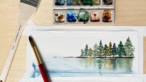 How To Paint Simple Watercolor Reflections | Susan Chiang Watercolor Supplies, Simple Watercolor, Watercolor Architecture, Watercolor Lessons, Diy Watercolor Painting, Watercolor Painting Techniques, Mirror Painting, Water Reflections, Diy Watercolor