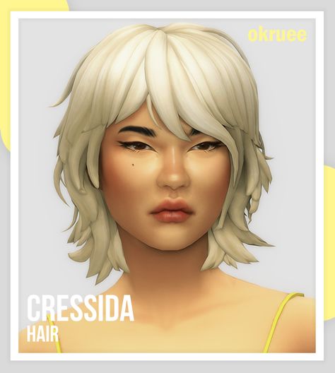 cressida hair | okruee on Patreon Sims 4 Cc Hair Shag, Short Hair Female Sims 4 Cc, Sims 4 Cc Coats Female, Sims 4 Shaggy Hair, Sims 4 Hair Cc Female Short, Sims 4 Cc Hair Short Female, Sims 4 Cc Mm Hair, Sims 4 Wolf Cut Hair Cc, Ts4 Mm Cc