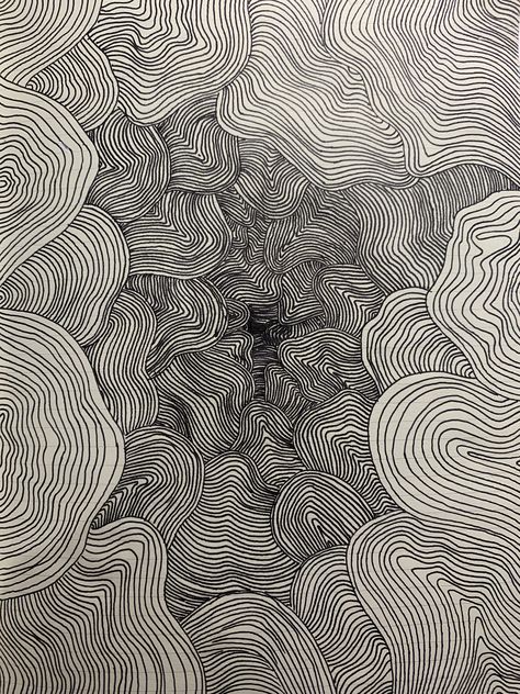 Trippy Line Art Patterns, Full Page Pattern Drawing, Contour Lines Art, Thick Marker Drawing, Line Sketches Art, Time Drawing Ideas, Line Art Drawings Simple, Abstract Pen Art, Zentagle Drawing Ideas