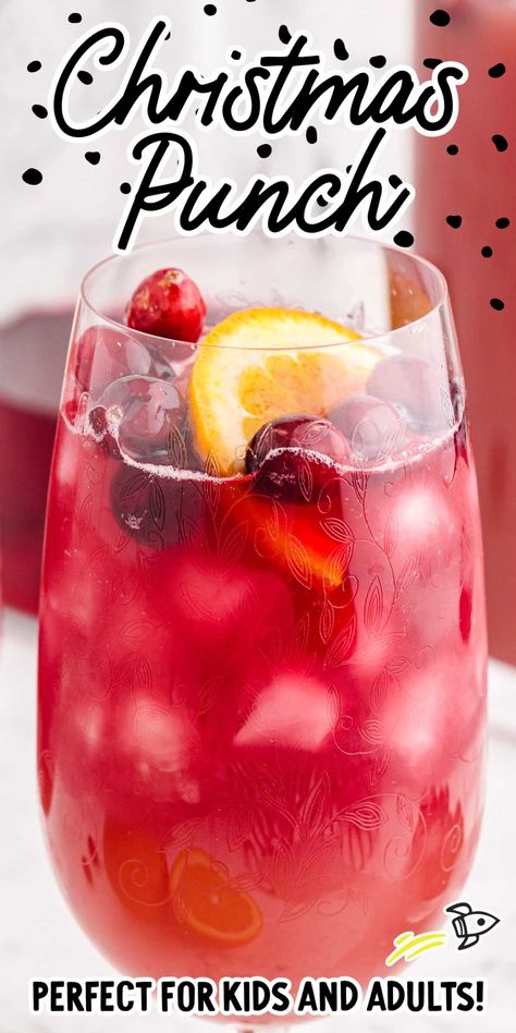 Christmas Punch Holiday Punch Recipe, Cranberry Punch, Easy Punch Recipes, Christmas Punch Recipes, Punch Drinks, Holiday Punch, Christmas Punch, Christmas Brunch, Christmas Menu