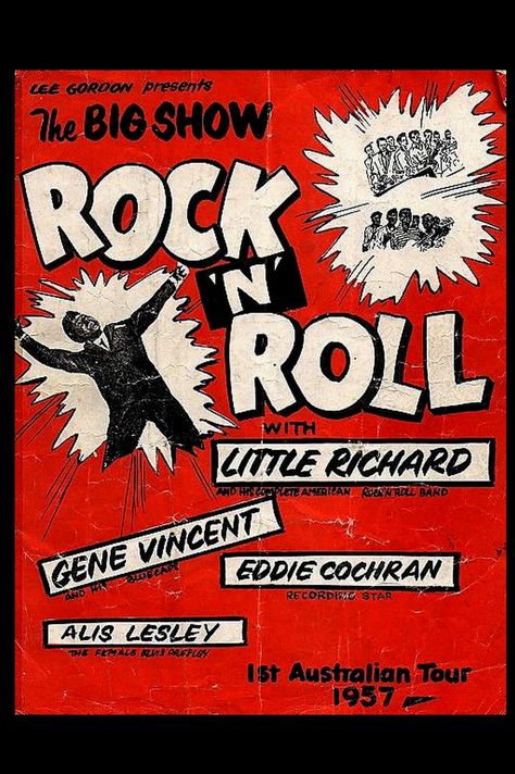 Eddie Cochran, Little Richard, Poster Rock, Vintage Concert Posters, Rock Vintage, Musica Rock, Blue Hawaii, Rock N Roll Music, Rock N’roll