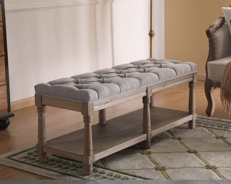 Entryway Shoe Bench, Bench For Entryway, Bench With Shelf, Tufted Bedroom, Upholstered Entryway Bench, Living Room Vanity, Shoe Bench Entryway, Upholstered Dining Bench, Tufted Storage Bench