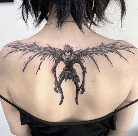 Ryuk Tattoo, Tato Grunge, Bodysuit Tattoos, Spilled Ink, Chris Garver, Vintage Tattoos, Grunge Tattoo, Knuckle Tattoos, Manga Tattoo