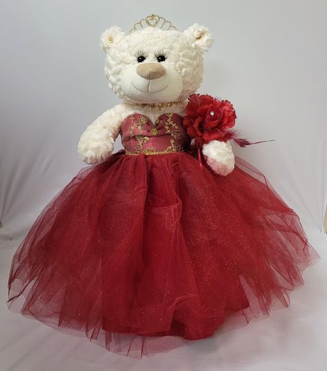 PRICES MAY VARY. 20" Quinceanera Teddy Bear with dress Can be given as a gift or used as a centerpiece 20 inches in height. Rhinestone tiara and an embroidered " Mis 15 Anos" For Collection and Decoration Purpose. For Age 14+. Due to different monitors/calibrations colors may vary slightly from the actual product. For those that are looking for something other than a doll... we now have the option of Quince Bears. These bears measure 20" long. Crème color, soft and cuddly, dressed in an elegant, Quinceanera Last Doll, Quince Bears, Quince Bear, Quinceanera Teddy Bear, Dress Centerpiece, Crème Color, Doll Teddy Bear, Red Quince, Quince Dresses Mexican