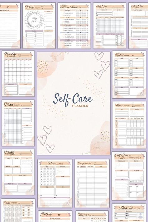 Self Care Planner Printable Free, Wellness Journal Template, Reset Journal, Skin Care Planner, Selfcare Planner, Printable Self Care, Study Planner Printable, Wellness Planner, Self Care Journal