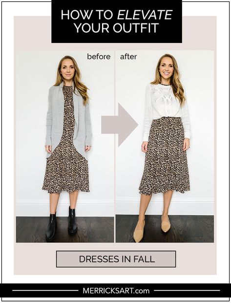 How to style a dress for fall How To Dress Neatly, How To Layer With A Dress, How To Style A Jersey Dress, How To Style A Dress With A Sweater, How To Style A Dress For Fall, How To Style Sweater Over Dress, How To Style A Summer Dress For Fall, Layer Over Dress, How To Wear Dresses In Fall