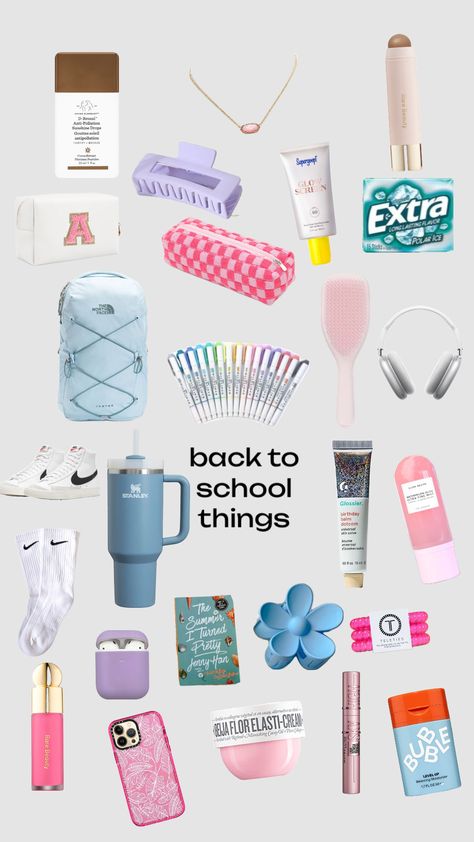 #preppy #school #fypshuffle Preppy Stuff For School, Preppy Backpack Essentials, Preppy Gift Ideas, Wishlist Preppy, Christmas Skincare, Preppy Christmas Gifts, Preppy Birthday Gifts, School Preppy, Skincare Wishlist