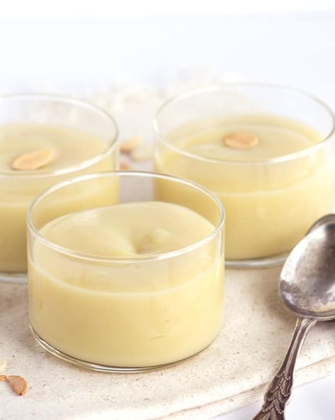 Almond Milk Pudding, Almond Pudding, Milk Pudding Recipe, Easy Pudding Recipes, Milk Pudding, Almond Milk Recipes, Easy Puddings, Scd Recipes, Custard Pudding