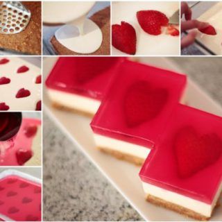 Wonderful DIY Yummy Strawberry Heart Jelly Strawberry Parfait Recipes, Jelly Cheesecake, Heart Desserts, Jelly Hearts, Strawberry Parfait, Strawberry Hearts, Strawberry Jelly, Baked Strawberries, Raspberry Cheesecake