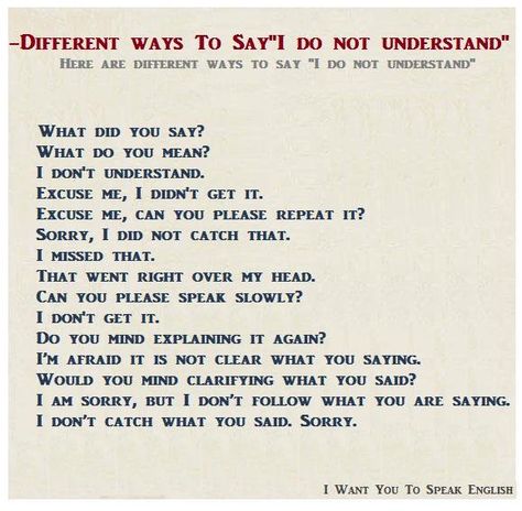 Different ways to say: I do not Understand Other Ways To Say I Understand, Classroom Visuals, Teaching Adults, Organization Bullet Journal, Other Ways To Say, Wh Questions, Phrasal Verbs, Word Choice, Action Words