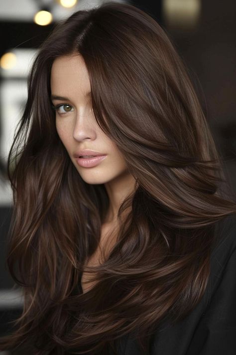 Solid Brunette Hair, Bronze Brown Hair Color, Hair Color Ideas For Brown Skin Tone, Best Hair Color For Olive Skin Tone, Rich Dark Brown Hair Color, Brunette With Red Undertones, Chocolate Cherry Brown Hair, Olive Skin Tone Hair Color, Cabello Color Chocolate