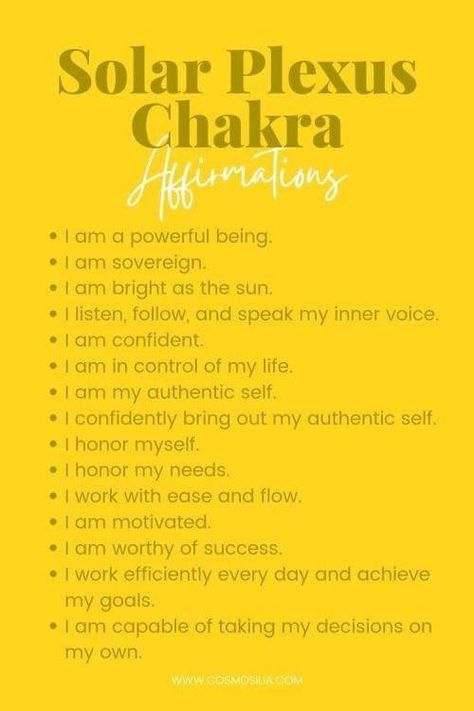 Solar Plexus Chakra Healing, The Solar Plexus Chakra, Third Chakra, Chakra Healing Meditation, Manipura Chakra, Chakra Health, Chakra Alignment, Chakra Affirmations, Healing Affirmations