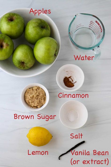 A simple recipe for homemade apple compote flavored with cinnamon, brown sugar and vanilla. Apple Recipes No Sugar, Stewed Apples Recipe, Apple Compote Recipe, Apples With Cinnamon, Stewed Apples, Apple Compote, Bramley Apple, Compote Recipe, Slow Cooker Stew