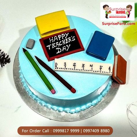 Teachers Day Theme, Teacher Birthday Cake, Heart Cake Recipes, Teachers Day Cake, Teachers Day Special, Teacher Cakes, Candy Birthday Cakes, Order Cakes Online, Cake Story