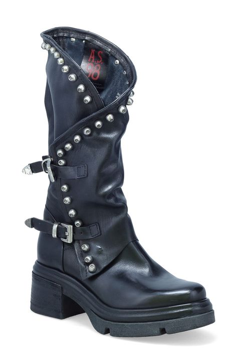 Womens Motorcycle Boots, Boots 2024, Lit Shoes, Studded Boots, Motorcycle Women, Gorgeous Shoes, Jewelry Outfit, Motorcycle Boots, Shoe Print