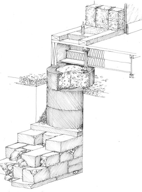 Tyre foundations for house Cmu Block, Foundation House, Architecture Foundation, Unique House Plans, Section Drawing, Building Foundation, Facade Material, Brochure Design Inspiration, Architectural Section