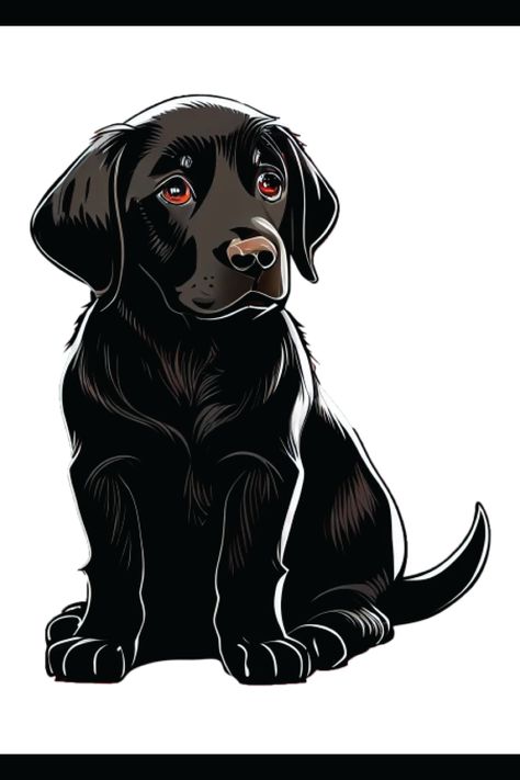 A cute black Labrador puppy, vector drawn. Cute Black Labrador, Black Labrador Puppy, Labrador Puppy, Black Labrador, Cute Black, Labrador, T Shirts, T Shirt, Black