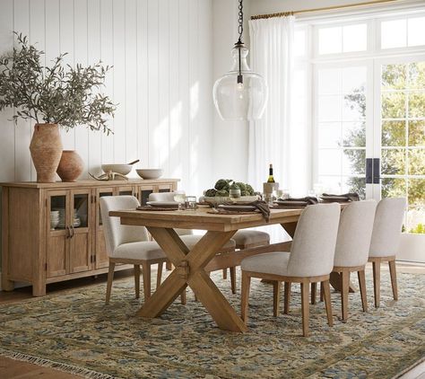 Toscana Extending Dining Table (60"-124.5") Dining Table 8 Seater Wood, Folsom Dining Table, Toscana Extending Dining Table, Dining Room With Hardwood Floors, Earthy Kitchen Table, 10 Ft Table, Dining Chairs For Farmhouse Table, Large Table Dining Room, Dinning Set 8 Seaters