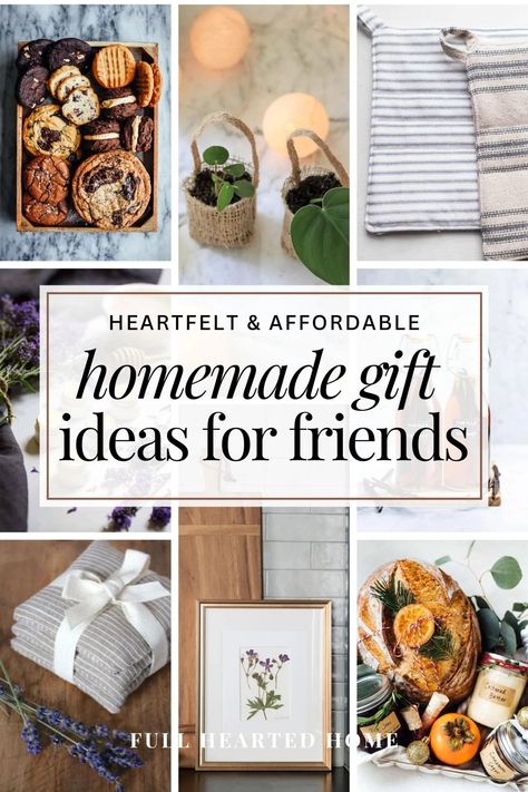 Homemade Gift Ideas for Friends (Homebody Inspired) - Full Hearted Home Affordable Diy Gifts, Homemade Homestead Gifts, Easy Homemade Gifts For Friends, Friend Appreciation Gifts, Homemade Gift Ideas For Friends, Diy Gifts For Parents, Diy Gifts For Grandparents, Best Homemade Gifts, Homemade Gifts For Friends