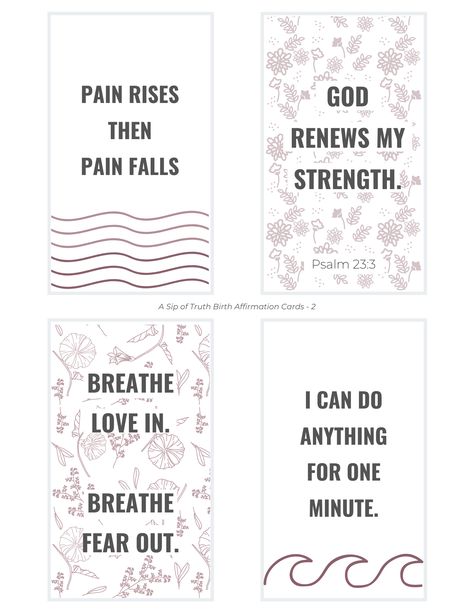 Free Printable Birth Affirmation Cards (3x5 size) Free Birth Affirmation Printables, Hypnobirthing Affirmations Free Printable, Birthing Affirmation Cards, Christian Birth Affirmation Cards, Printable Birth Affirmations, Birth Affirmations Christian, Labor Affirmations, Future Midwife, Birthing Affirmations