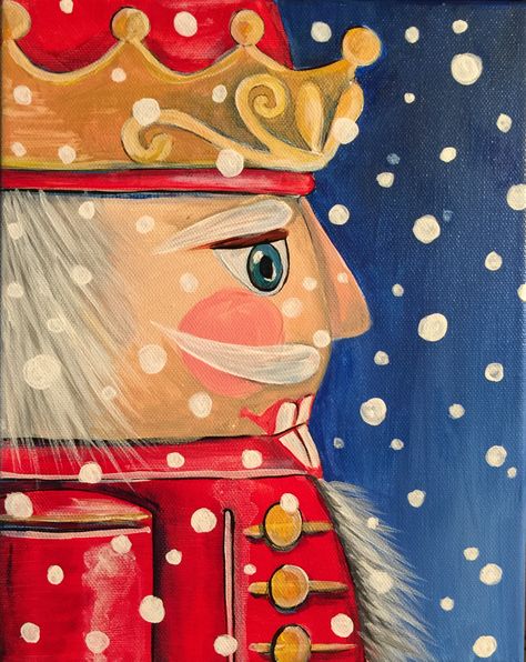 Paint And Sip, Nutcracker, Crown, Paint, Christmas, Red, Art