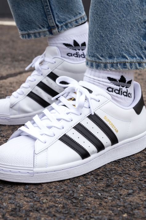 adidas Holiday Gift Guide: Superstar Sneakers Adidas Superstar Aesthetic, Adidas Shoes Mens Sneakers, Adidas Superstar Black, Adidas White Sneakers, Adidas Superstars, Adidas Shoes Mens, Adidas Shoes Women, Adidas Originals Superstar, Sporty Casual