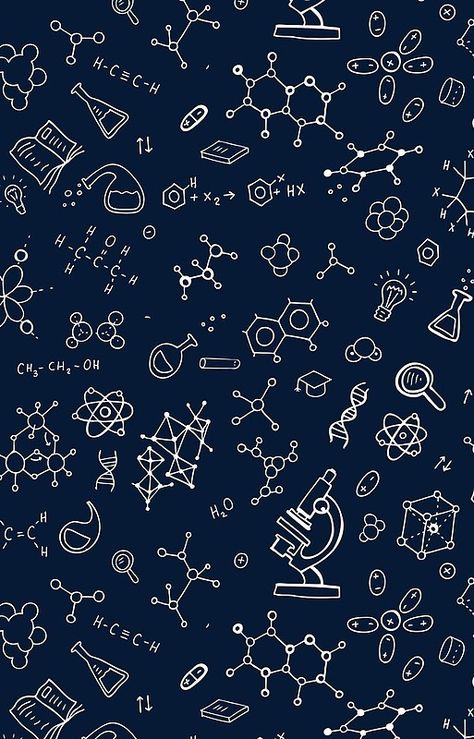 Science / Chemistry Doodle Aesthetic Science Pictures, Chemistry Aesthetic Art, Chemistry Pictures, Biotechnology Aesthetic, Chemistry Wallpaper, Chemistry Drawing, Science Pictures, Science Pattern, Science Wallpaper