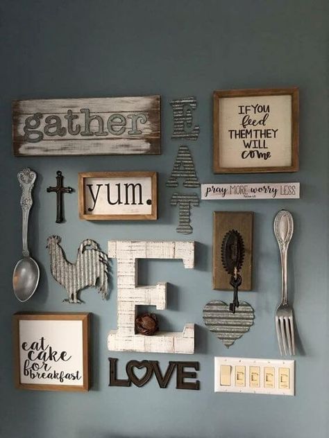 Dining Room Trends, Farmhouse Kitchen Wall Decor, Farmhouse Dining Rooms Decor, Hemma Diy, Dining Room Wall Decor, Farmhouse Dining Room, Dining Room Walls, Farmhouse Wall Decor, Rustic Wall Decor