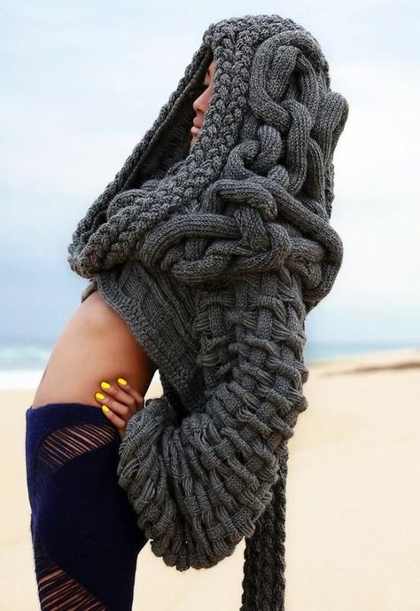 Minimalisticky Chic, Boho Styl, Knitted Wit, Knit Fashion, Mode Inspiration, Knitting Inspiration, Chunky Knit, Wearable Art, Knitting Pattern