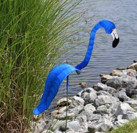 Cobalt Blue Flamingo Dancing Bird® - Decorative Garden Stake Dancing Birds, Anniversary Gift For Friends, Flamingo Garden, Pvc Pipe Crafts, Garden Patio Decor, Flamingo Decor, Decorative Garden Stakes, Bird Patterns, Bird Garden