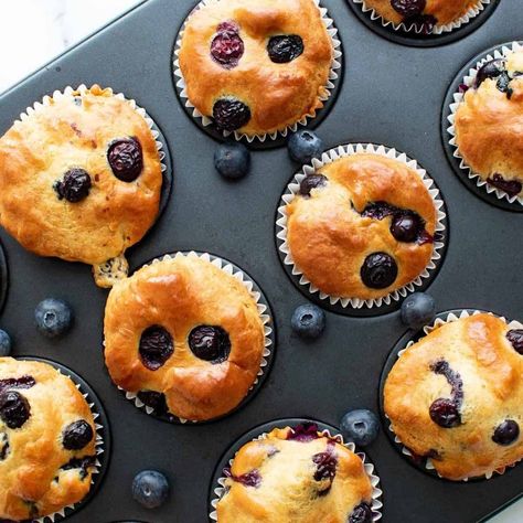 These fluffy blueberry protein muffins are easy to make, taste fantastic and are the perfect high protein dessert, treat or breakfast. Quest Protein Powder Muffins, Protein Muffins Breakfast, Blueberry Muffins High Protein, Blueberry Protein Bread, Healthy Muffins With Protein Powder, Breakfast Recipes With Protein Powder, Drinks To Make With Vanilla Protein Powder, Muffins With Vanilla Protein Powder, Snacks With Vanilla Protein Powder