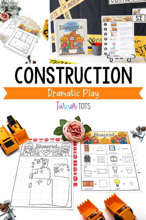 Architect Dramatic Play, Construction Dramatic Play Preschool, Construction Dramatic Play, Construction Preschool, Turner Tots, Architecture Study, Dramatic Play Activities, Play Printables, Dramatic Play Printables