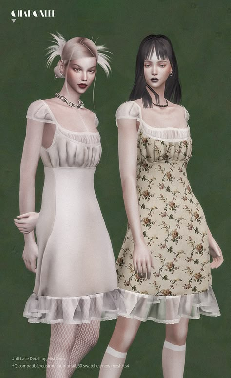 Cottage Core Clothes, Cottage Dress, Cottagecore Clothes, Cottage Core Dress, Sims 4 Cc Folder, Free Sims, Casas The Sims 4, Sims 4 Teen, Cottagecore Outfits