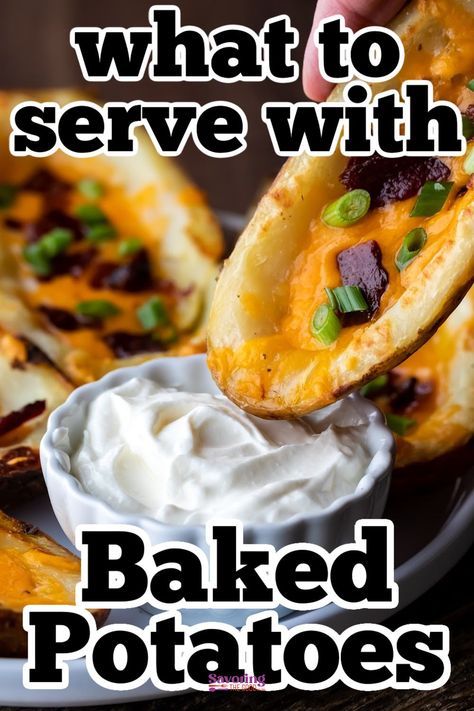 Delicious side dishes and dinner ideas to serve with baked potatoes. Wonder what to serve beyond typical toppings? Find the perfect pairing for your spuds! https://www.savoringthegood.com/what-to-serve-with-baked-potatoes/ Simple Ingredient Recipes, Baked Potato Toppings, Delicious Side Dishes, Baked Potato Bar, Potato Bar, Ground Beef Dishes, Vegetable Side Dishes Recipes, Healthy Weeknight Meals, Air Fryer Dinner Recipes