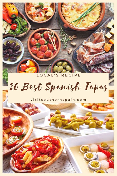 Are you interested in finding which are the Best Spanish Tapas you Must Try? If you visited Spain, you know that every bar and restaurant serves tapas, the famous Spanish appetizer. These delicious and unique traditional tapas come in various flavors, and textures and are usually accompanied by a Spanish drink. Whether you want to try a jamon & cheese platter, tortilla de patatas, or fried fish, we guarantee they are all delicious. #bestspanishtapas #tapas #spanishtapas #spanishappetizer Homemade Tapas Ideas, Spanish Tapas Table Setting, Spanish Appetizers Tapas Party Finger Foods, Spanish Food Wedding Buffet, Spanish Buffet Food, Spanish Pinchos Recipes, Summer Tapas Recipes, Spanish Tapas Party Appetizers, Tapas For Party