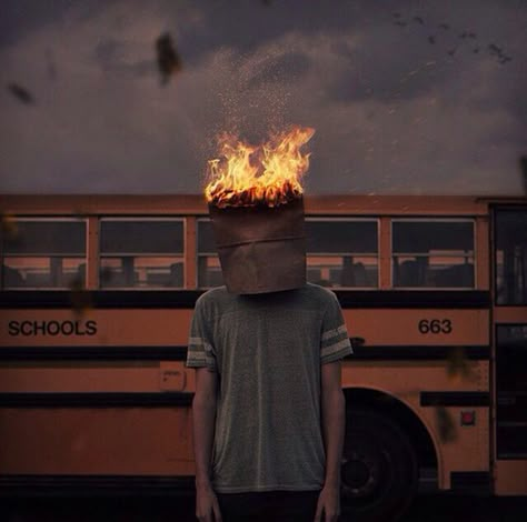 fire Scott Mccall, Grunge Photography, Gender Envy, Playlist Covers, Spotify Playlist, School Bus, Grunge Aesthetic, Dark Aesthetic, Album Covers