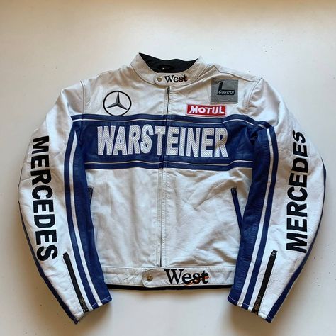 Mercedes Benz Mclaren, Vintage Mercedes Benz, Vintage Racing Jacket, Racer Jackets, Vintage Mercedes, Race Day Outfits, Motorcycle Leather Jacket, Racing Jackets, Cotton Lycra Fabric