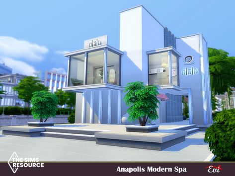 The Sims Resource - Anapolis modern spa_ NO CC Sims 4 Spa No Cc, Sims 4 Spa, Ts4 Lots, The Sims 4 Lots, Modern Spa, Summer Rugs, Tumblr Sims 4, Spa Center, Live In Style