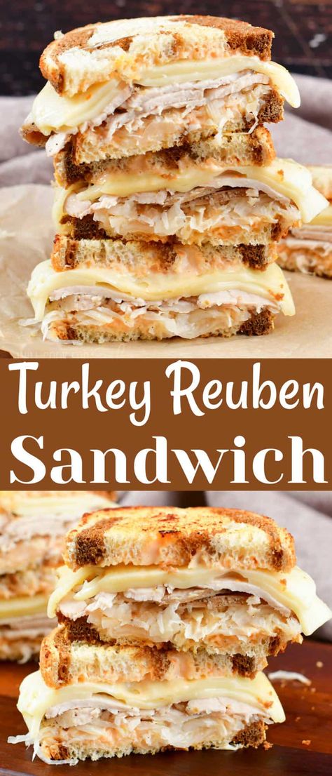 Turkey Reuben Sandwich, Rye Bread Sandwiches, Turkey Reuben, Sandwich Art, Homemade Pastrami, Sauerkraut Sandwich, Reuben Recipe, Reuben Sandwich Classic, Reuben Sandwiches