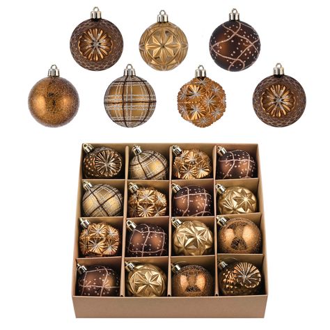 PRICES MAY VARY. 【Original Design】Valery Madelyn is a retail brand adhering to original seasonal decorations. This set of Christmas balls applies bronze copper brown and gold colors to create a classic atmosphere 【Variety of Patterns and Molds】 This christmas set includes a variety of fall tree ornaments, featuring balls in different patterns and shapes such as snowflake painting, plaid, octagonal star, reflector ball. The diverse patterns complement each other well, adding interest and charm to Gold And Brown Christmas Tree Decor, Brown And Tan Christmas Tree, Non Traditional Tree Topper, Minimal Christmas Tree Decorations, Green Brown And Gold Christmas Tree, Bronze And Gold Christmas Tree, Brown And Cream Christmas Tree, Neutral Color Christmas Decor, Brown And Gold Christmas Decor