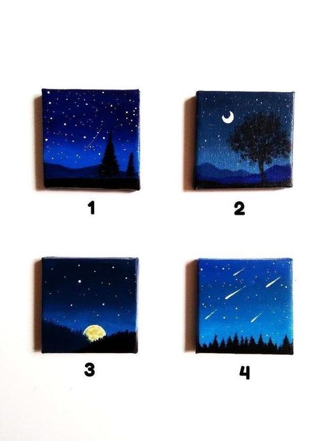 Easy Canvas Painting Ideas, Mini Tela, Canvas Painting Ideas For Beginners, Sky Art Painting, Painting Ideas For Beginners, Small Canvas Paintings, Canvas Painting Ideas, Easy Canvas, Simple Canvas Paintings