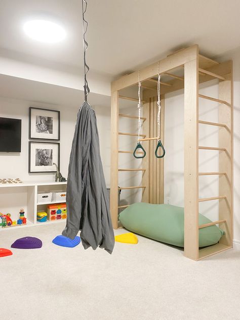 Sensory Kids Room, Active Playroom, Ultimate Basement, Dream Playroom, Playroom Makeover, Small Playroom, Indoor Playroom, Sensory Swing, The Incredible Journey