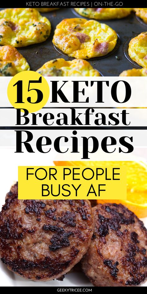 Keto breakfast recipes | On-The-Go - 15 Keto Breakfast Recipes for People Busy AF - GeekyTricee.com Recipes For On The Go, Make Ahead Healthy Breakfast, Easy Keto Breakfast, Keto Breakfast Recipes, Keto Recipes Breakfast, Keto Diet Breakfast, Diet Breakfast Recipes, Ketogenic Diet For Beginners, Ketogenic Diet Meal Plan