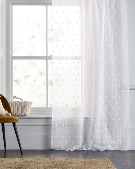 Long Window Curtains, Barn Bedrooms, Voile Panels, Nursery Room Boy, Voile Curtains, Ceiling Design Bedroom, Front Rooms, White Curtains, Baby Boy Rooms