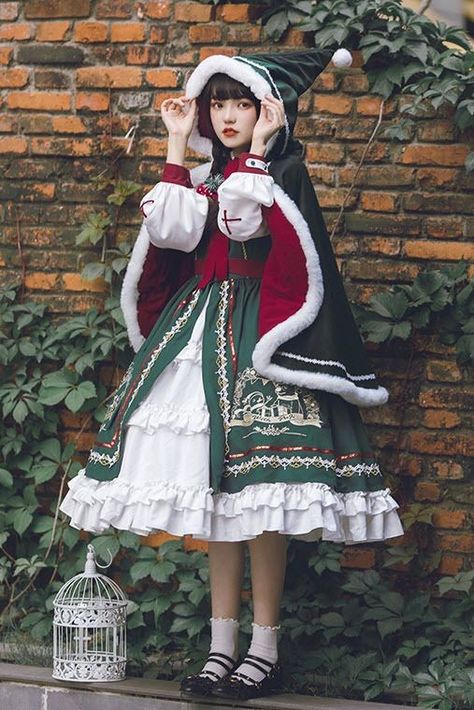 Shopping Link, Op Dress, Lolita Outfits, Elf Clothes, Dress Shopping, Sweet Lolita, Harajuku Fashion, Christmas Fashion, Lolita Dress