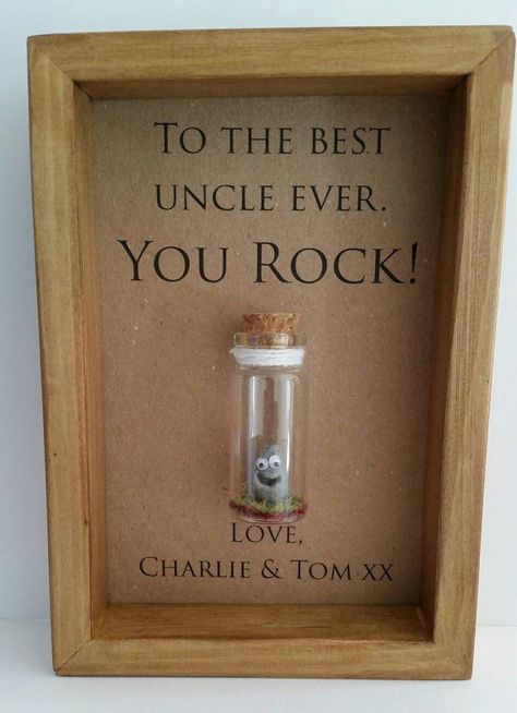 This fun little you rock keepsake makes the perfect gift that any uncle will love. HOW TO ORDER. Add item to cart and at checkout you have the option to add a message to seller. Let us know there what you would like it personalised with. You can just add names or you can have any Birthday Message For Uncle, Presents For Aunts, Christmas Gifts For Uncles, Uncle Birthday Gifts, Nice Birthday Messages, Christmas Gifts For Aunts, Aunt Birthday Gift, Uncle Birthday, Diy Christmas Presents